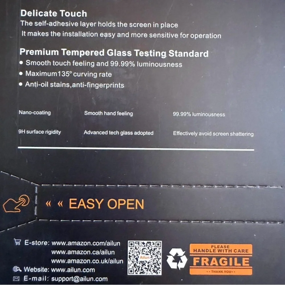 NWT Ailun iPhone 15 Pro Max Screen Protector 3-Pack + Lens Covers
